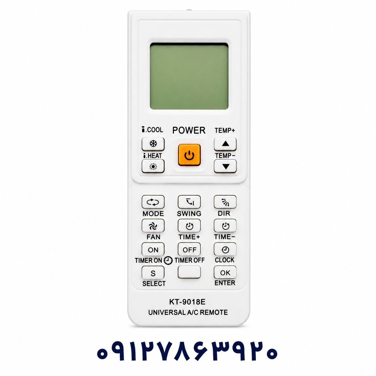کنترل همه کاره کولر گازی KT-9018E درجه یک با 5000 کد